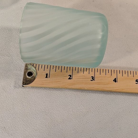 Andre Richard 1984 Green Satin Swirl Glass Cup plate & saucer Bedside Tumble Up - Picture 12 of 13